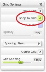 The Snap To Grid option is found at the top of the Grid menu.