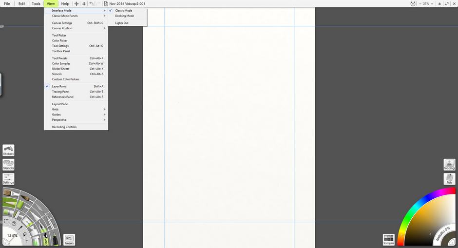 ArtRage 5 View menu screenshot