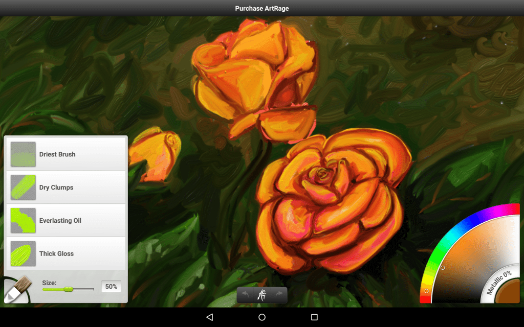 artrage oil painter free screenshot 10 inch