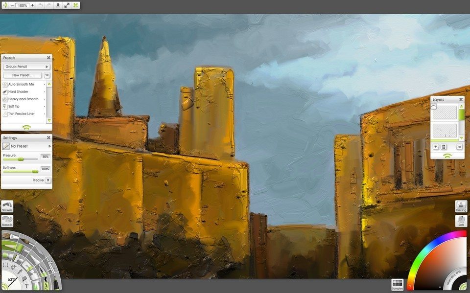 ArtRage Lite oil and palette knife cityscape painting tutorial