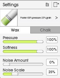 Pastel tool settings in ArtRage 5