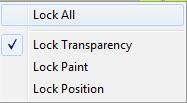 Lock Transparency menu in ArtRage 5