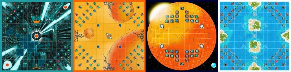 The different map designs for Antagonism.