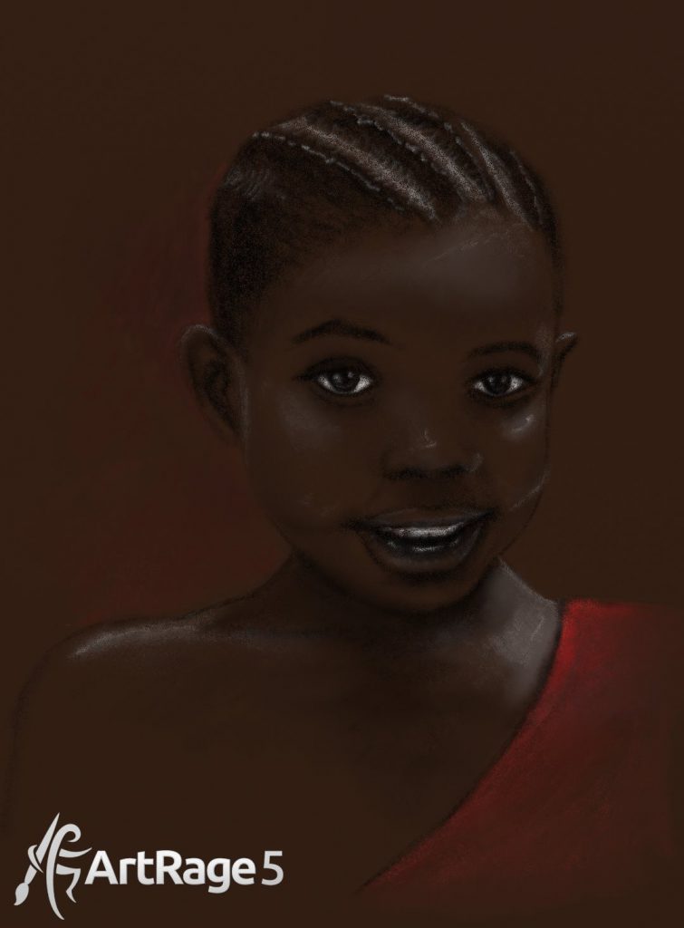 African girl portrait pencil artrage 5