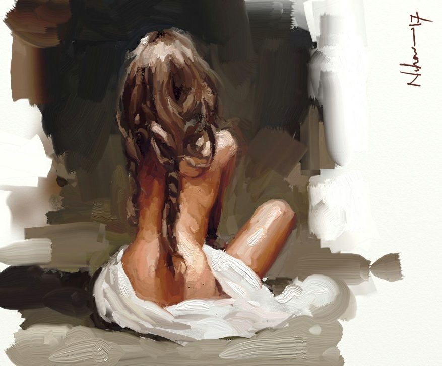 ArtRage 1 Figure Study of a seated girl by Nihar Das