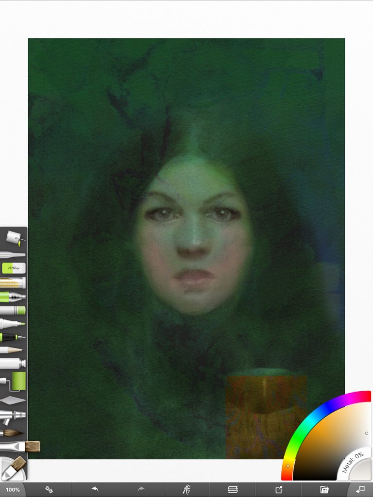 Final version of the Daughter of Salem portrait in ArtRage for iOS before printing