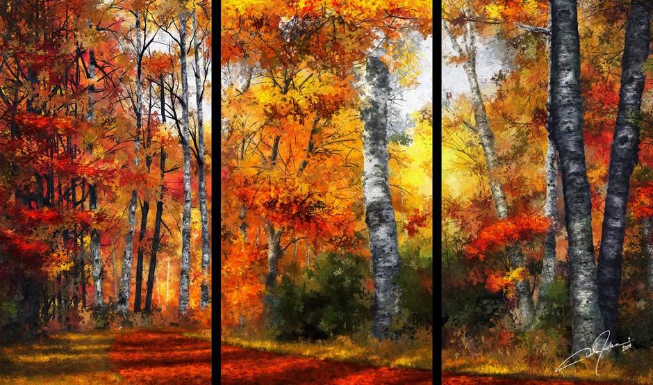 Autumn_Glory Triptych Dale Jackson Strato Art ArtRage Artist