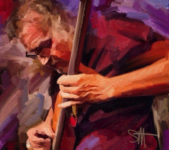 Bass Player 72 ArtRage iPad artist Dean Scott Waters