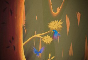 Bird Dance artrage art by Michael Clulee