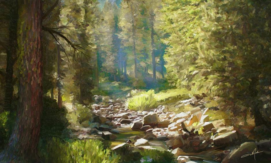 Forest Creek-painting-small Dale Jackson Strato Art ArtRage Artist