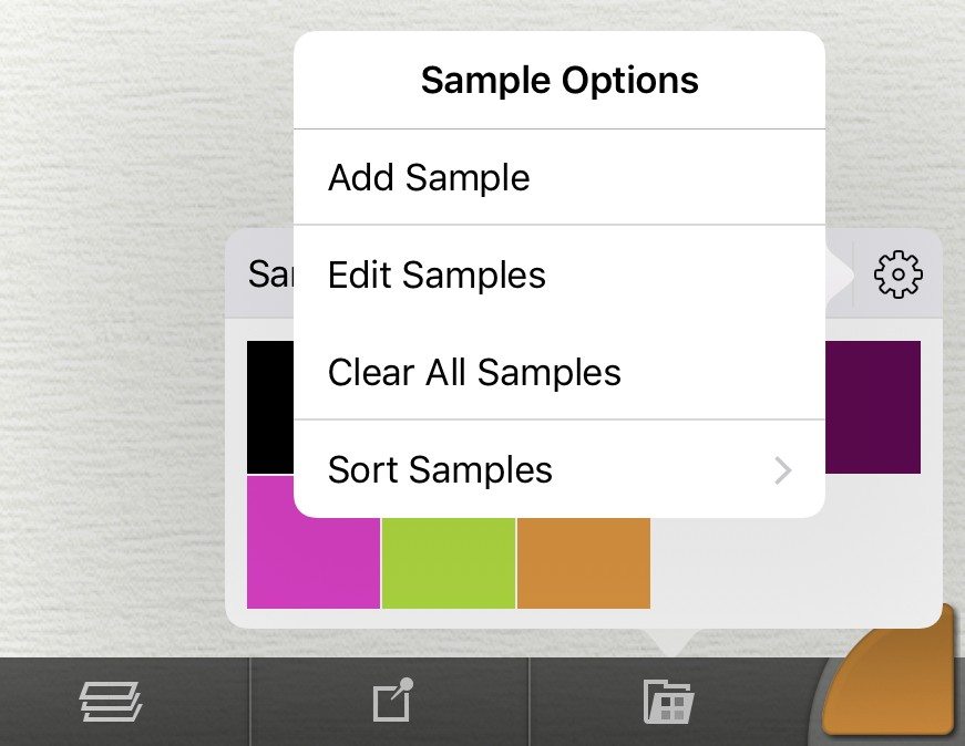 Color Samples Menu ArtRage for iPad 2.0