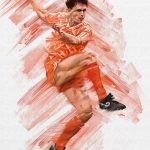 'Van Basten' for Mundial Magazine, L'Art Du Foot Exhibition ArtRage artist Phil Galloway small