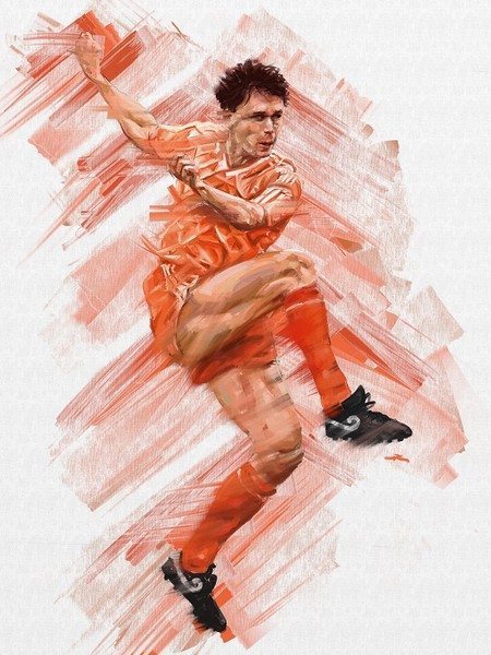 L'Art Du Foot Exhibition Mundial Scotts Van Basten ArtRage artist Phil Galloway small