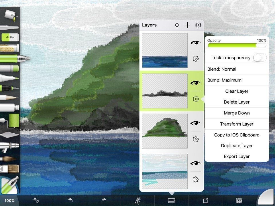 Layer Options for ArtRage for iPad 2.0