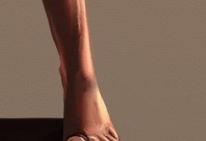 Finished digital oil painting of a foot in ArtRage