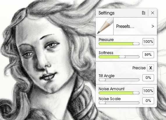 Pencil Settings in ArtRage 5