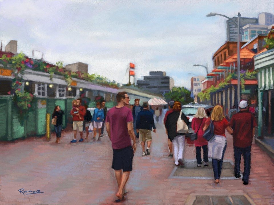 Pike Place Market artrage art by Ramona MacDonald