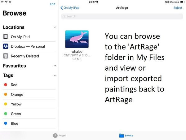 ArtRage My Files on iOS11