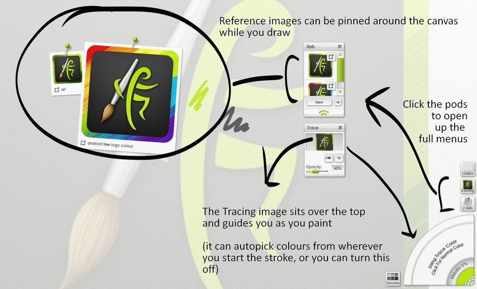 tracing and references in artrage lite