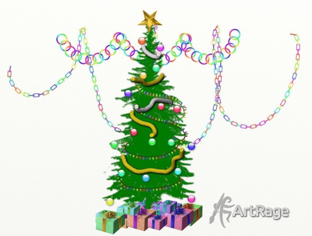 artrage sticker spray christmas tree