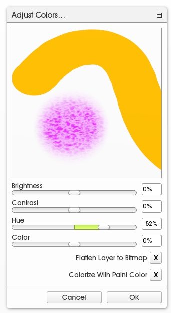 color layer adjust filter artrage 5