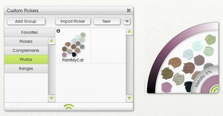 Custom Color Picker featuring a chosen color palette