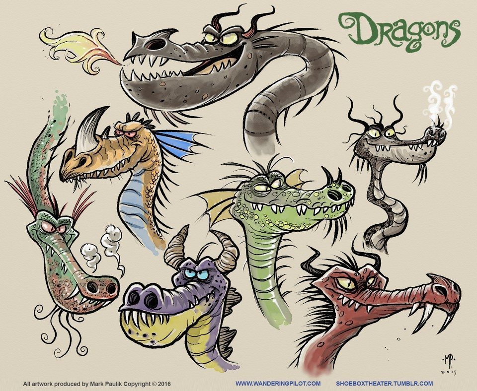 dragon sketches02 artrage art by Mark Paulik