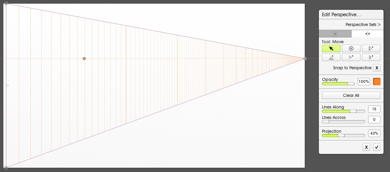 edit perspective set lines along artrage 5