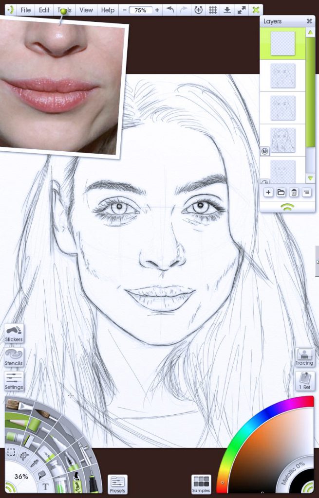 img 4 - Sketch complete portrait tutorial by Paul Hinch-Worman