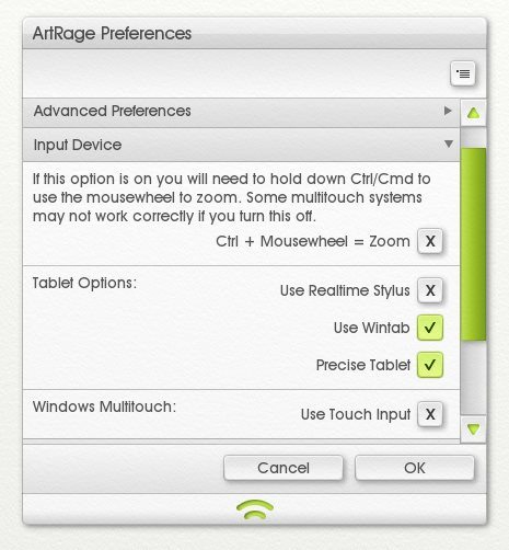 input devices artrage windows wacom drivers
