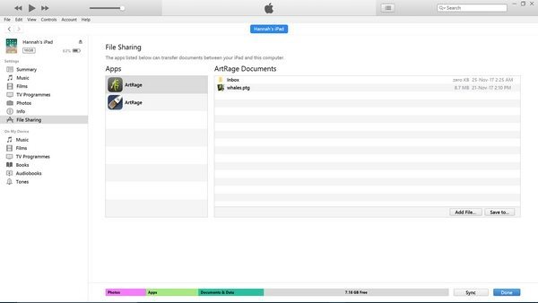 itunes file sharing artrage