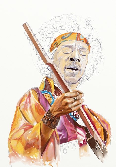 Jimi Hendrix WIP by Teoman Mete CAKICI