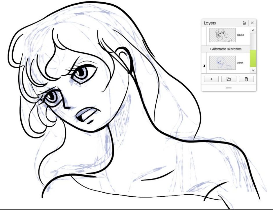 lines inked sketch manga tutorial artrage