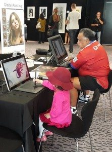 little girl using artrage at Chromacon 2015