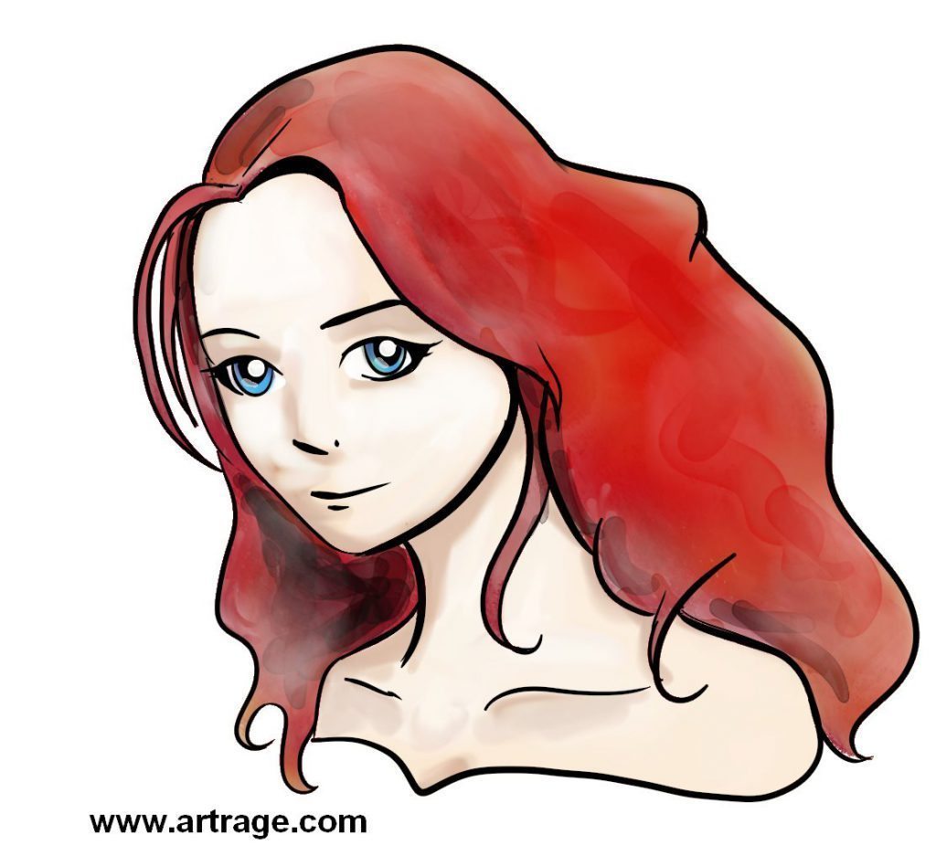 manga tutorial girl colour watercolor