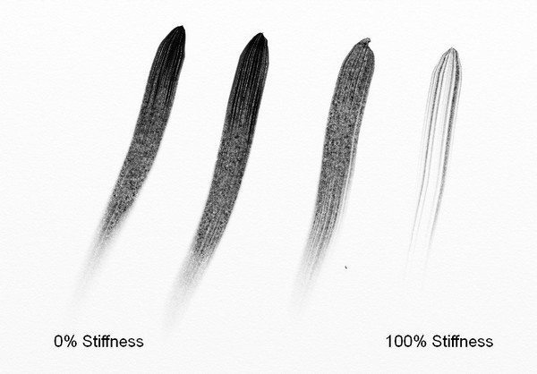 oil brush settings stiffness