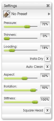 oil brush settings