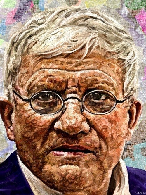 Portrait of David Hockney by Edward Ofosu