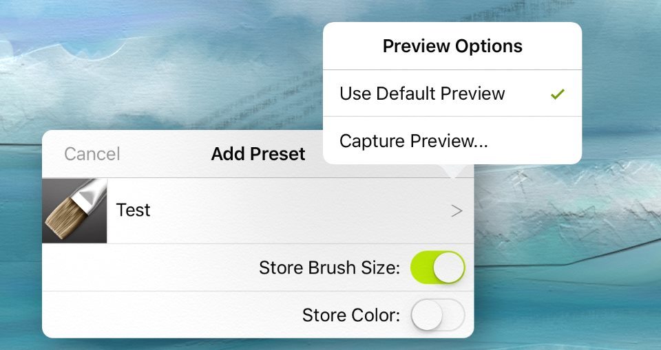 save new preset artrage for ipad