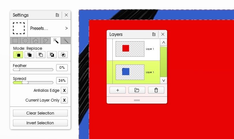 select paint area two layers border artrage 5