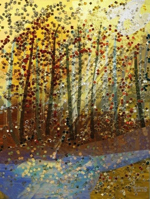 Glittery Trees by Helene Goldberg