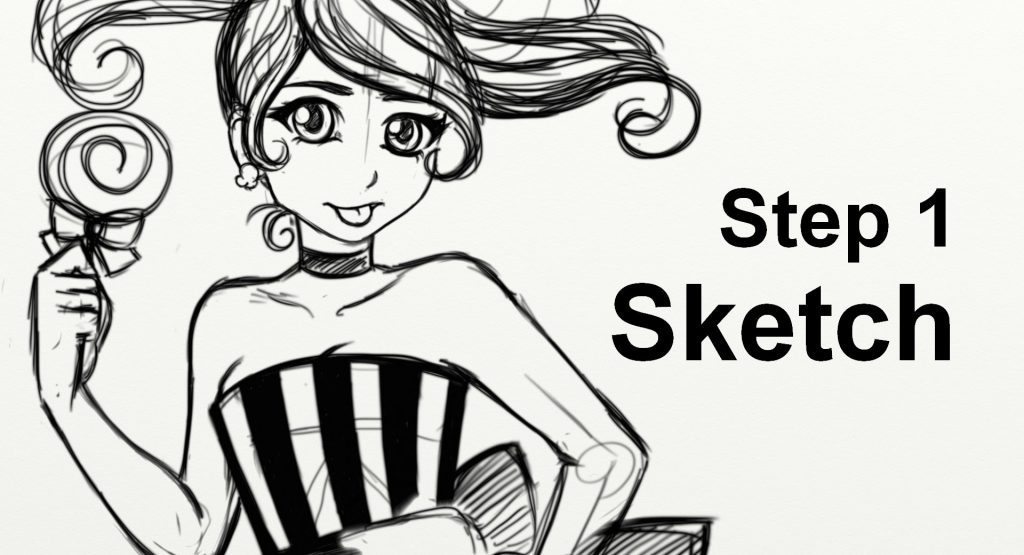 step 1 sketch manga anime tutorial artrage