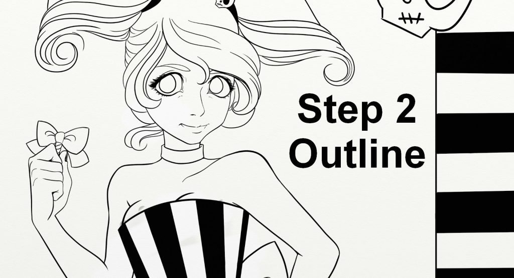 step 2 outline manga anime tutorial artrage