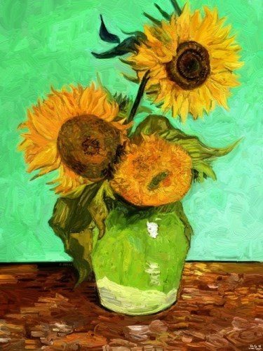 Study of Van Gogh's 'Sunflowers' by Edward Ofosu