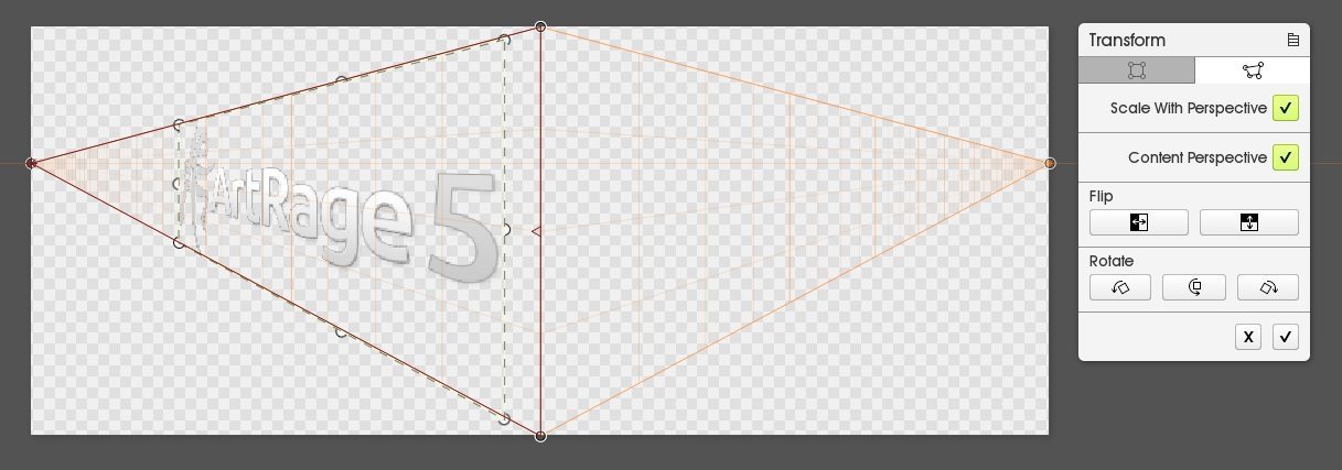 transform nonuniform scale with perspective content perspective