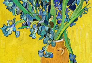 van gogh Irises against yellow wall by Alex Bearne ArtRage iPad art